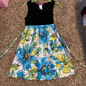 Black floral dress with tie in the back